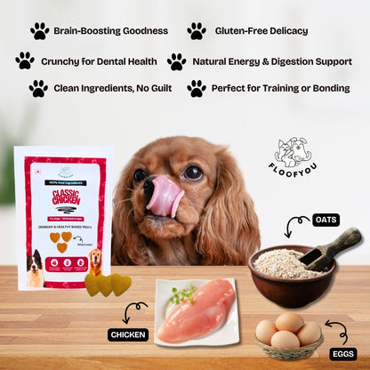 Floofyou Classic Chicken Oven Baked Cookie Dog Treats