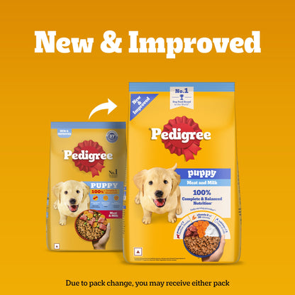 Pedigree Puppy Dog Food Combo |Meat & Milk Dry & Chicken & Liver Wet