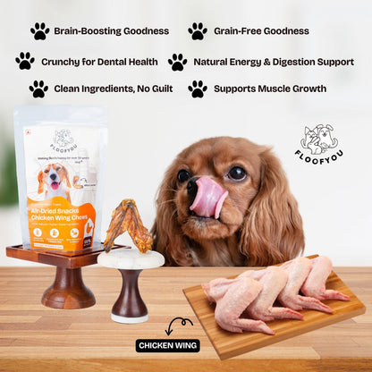 Floofyou Air Dried Chicken Wings Crunchy Dental Chew Dog Treats