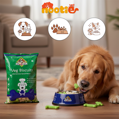 Nootie Spinach & Cheese Flavour Veg Biscuits Adult Dog Treats