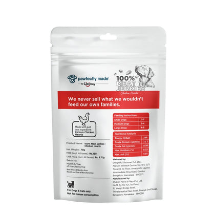 Pawfectly Made By Licious Dehydrated Chicken Heart Jerky Dog Treat