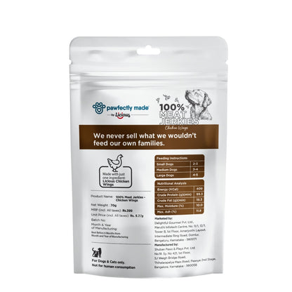 Pawfectly Made By Licious Dehydrated Chicken Wings Jerky Dog Treat