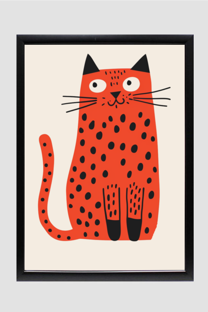 EverythingBoho Cutie Cat Wall Art (Black)