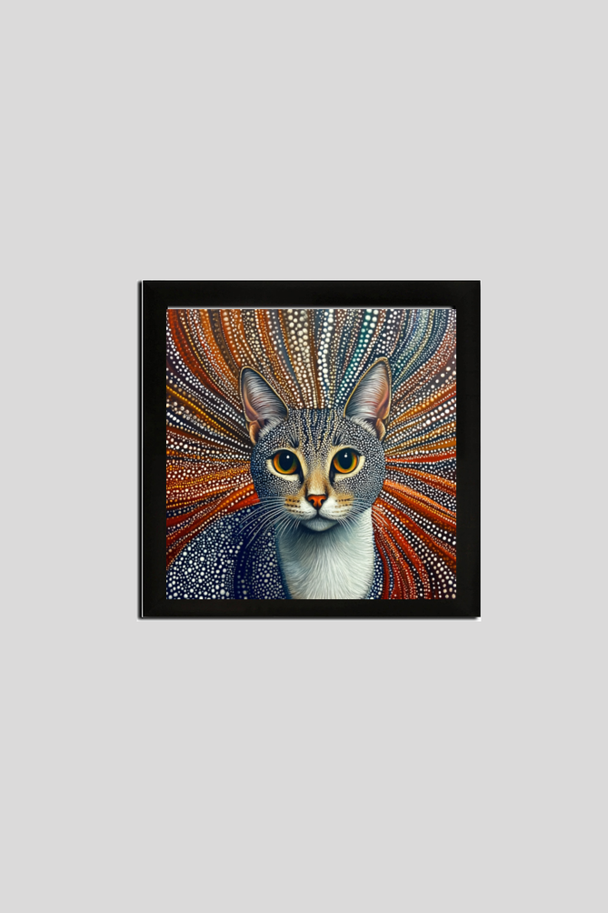 EverythingBoho Kusama Cat Wall Art (Black)