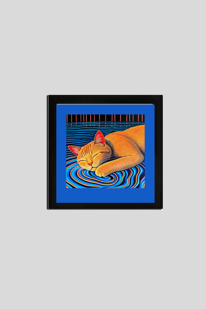 EverythingBoho Cat Dreams Wall Art (Black)