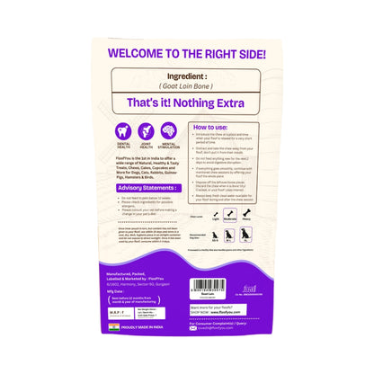 Floofyou Air Dried Goat Loin Bone Dental Chew Dog Treats