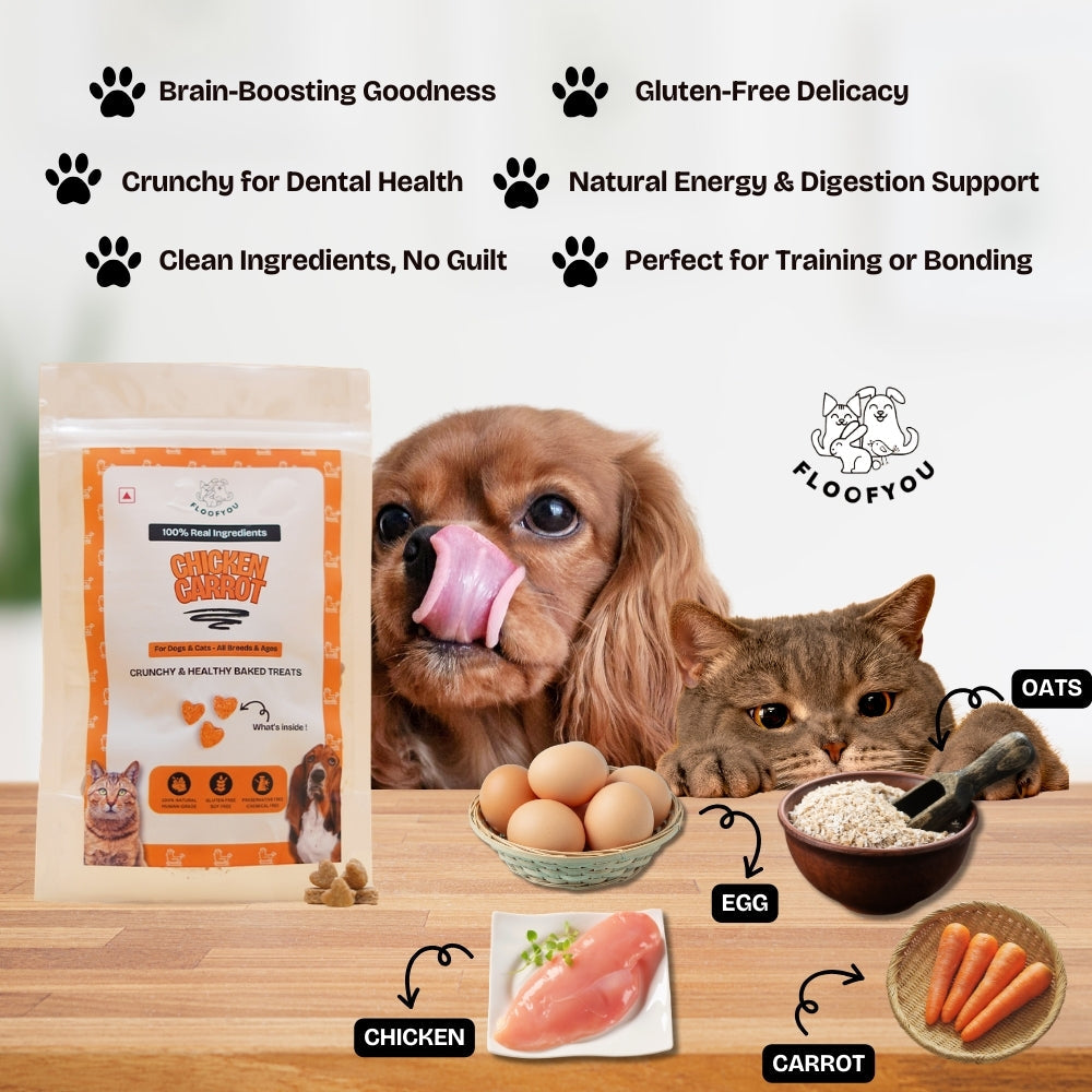 Floofyou Chicken Carrot Oven Baked Cookie Dog Treats