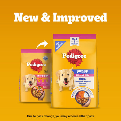 Pedigree Chicken and Milk Dry Food & Petkit YumShare Solo Automatic 2.4G WiFi Food Dispenser with HD Camera Dog Puppy Combo