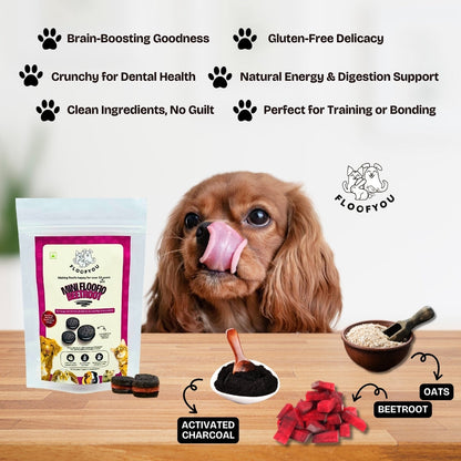 Floofyou Mini Floofio Beetroot Vegan Oven Baked Cookie Dog Treats