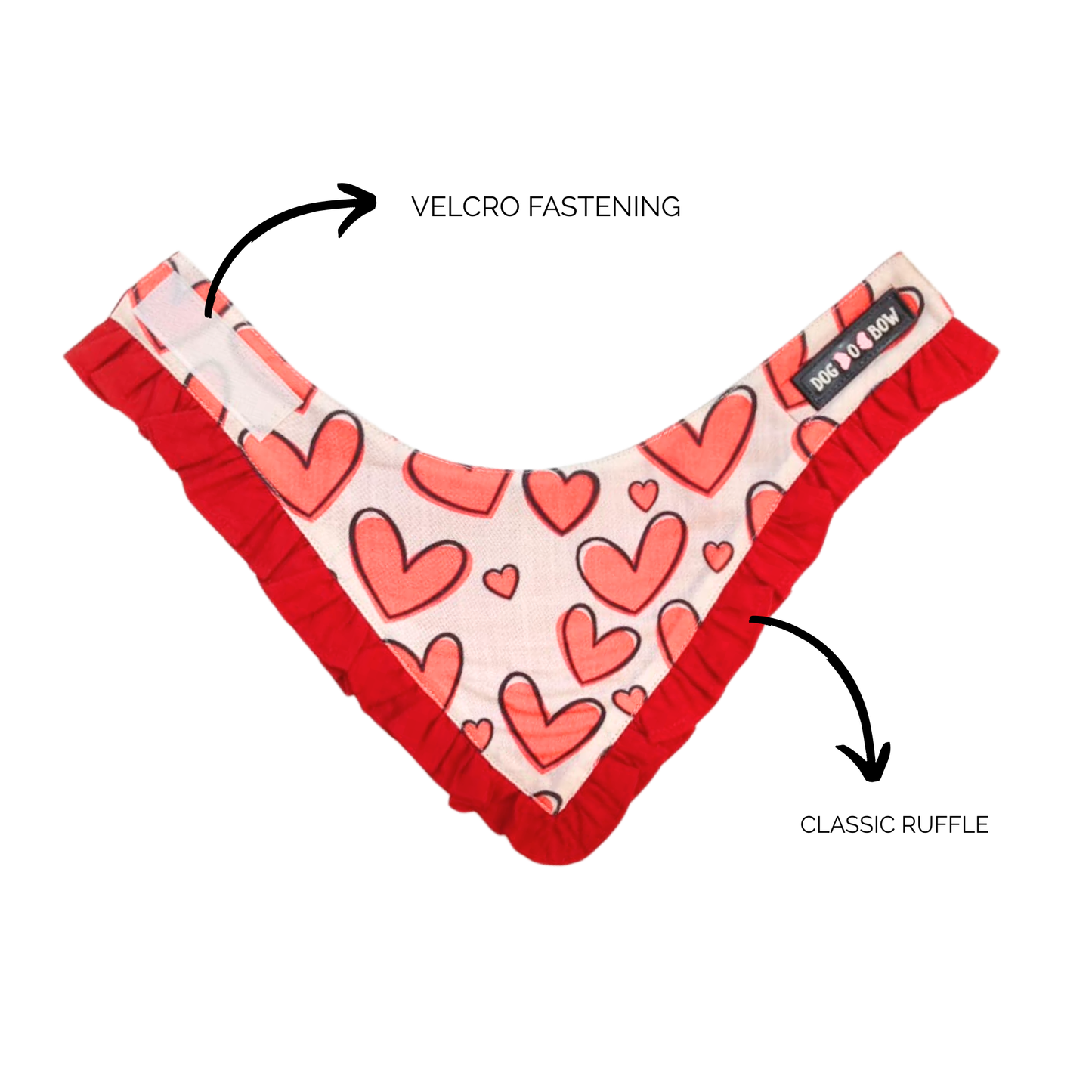 Dogobow Hearty Red Ruffle Bandana for Dogs (Red)