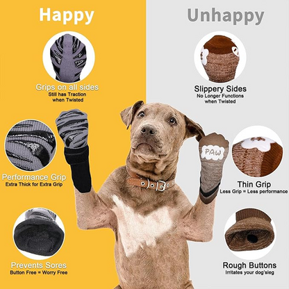 KUTKUT Non Slip Socks for Dogs (Grey)