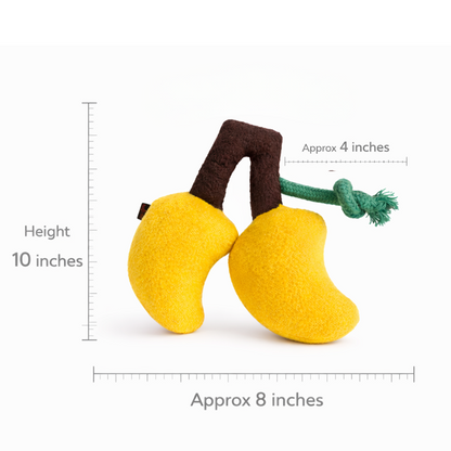 Pawgypets Mango Plush with Rope Toy for Dogs (Yellow)