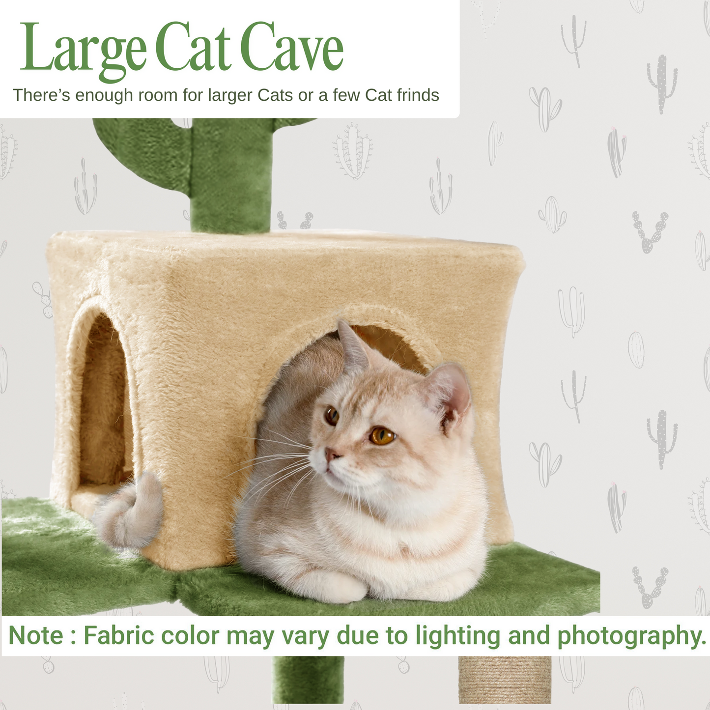Furrlovers Cactus Multi Level Cat Tree with Condo Hammock Perch & Scratching Posts (Green)