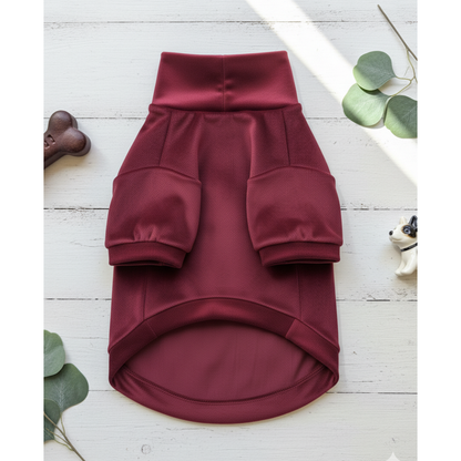 Pawgy Pets Super Soft Maroon High Neck Sweater for Dogs and Cats