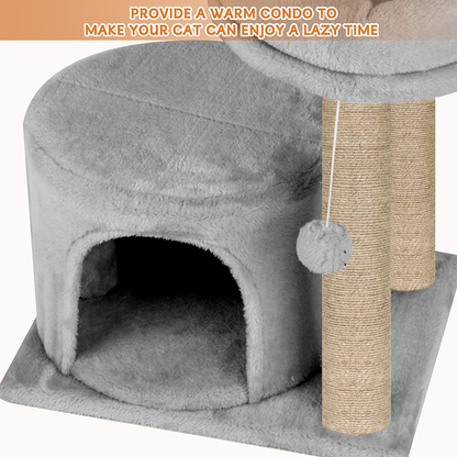 Furrlovers Tree with Condo & Elevated Perch for Cats (Grey)