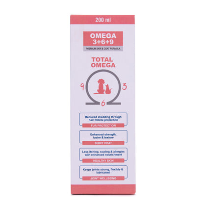 Pet360 Omega 3+6+9 Fur & Coat Control Salmon & Flax Oil for Dogs & Cats