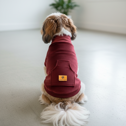 Pawgy Pets Super Soft Maroon High Neck Sweater for Dogs and Cats