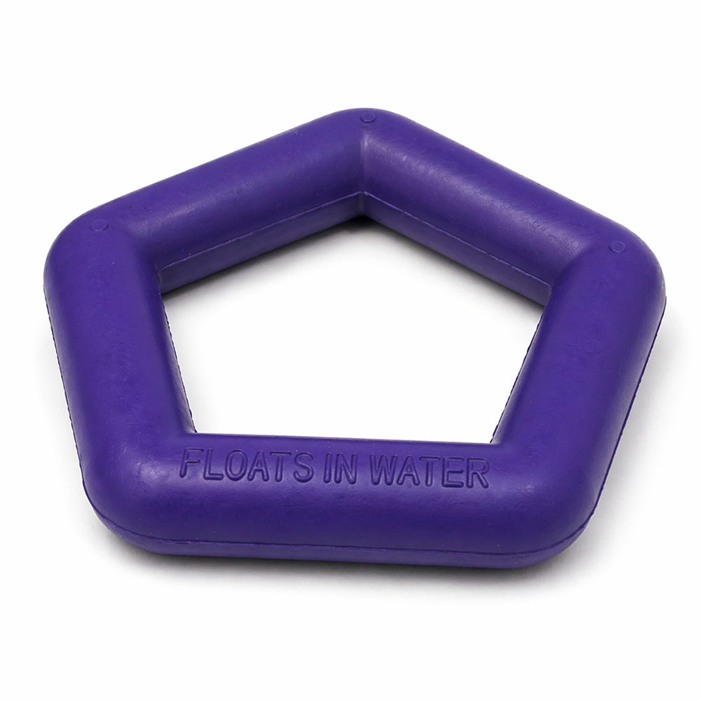 Talking Dog Club Sturdy Hexagon Floater Chew Toy for Dogs (Purple)