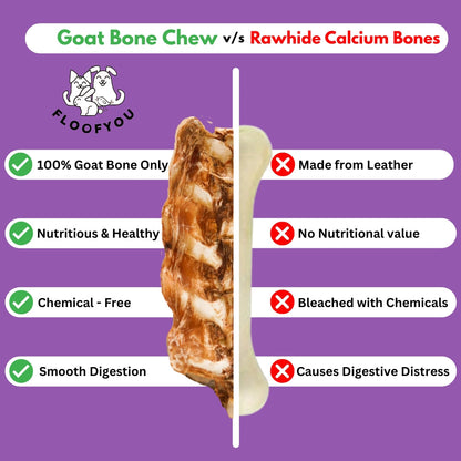 Floofyou Air Dried Goat Loin Bone Dental Chew Dog Treats
