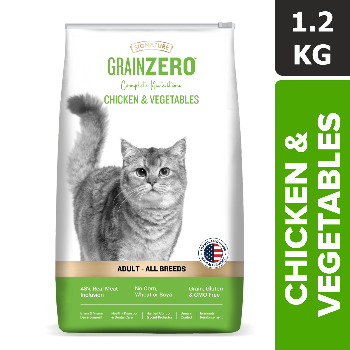 Signature Grain Zero Chicken & Vegetable Adult Cat Dry Food For All Breed