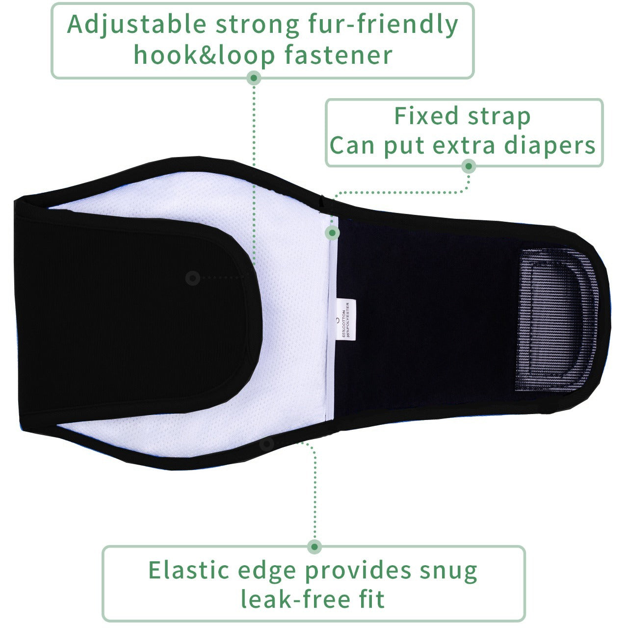 KUTKUT Diapers for Male Dogs (Black)