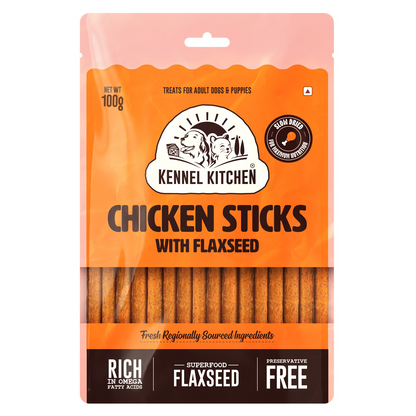 Kennel Kitchen Chicken, Flaxseed, Lamb, Pumpkin, Fish, Turmeric Combo Stick Treats Dog