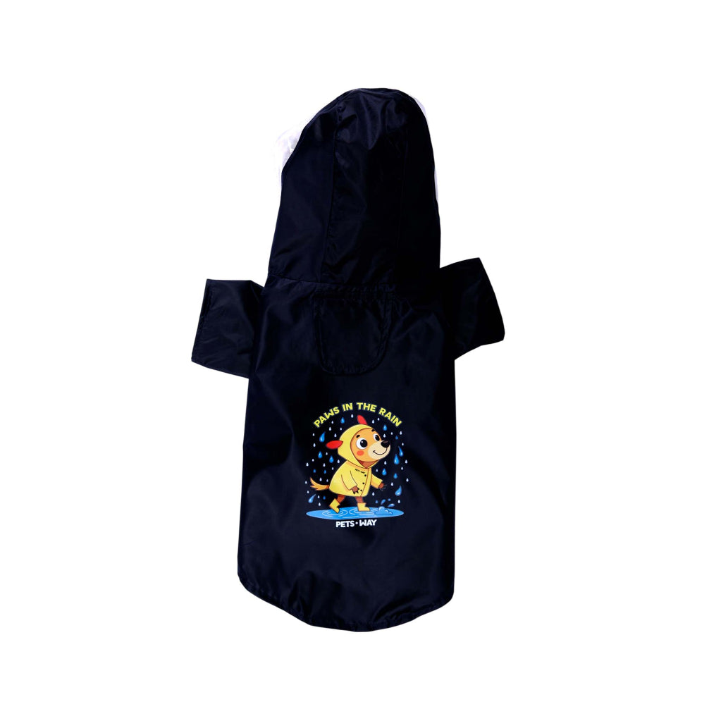 Pets Way Mistiq Coal Paw In The Rain Raincoat for Dogs