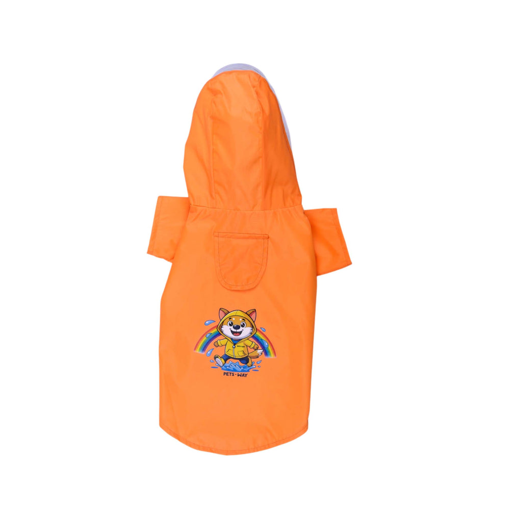 Pets Way Mistiq Orange Rainbhaw Raincoat for Dogs