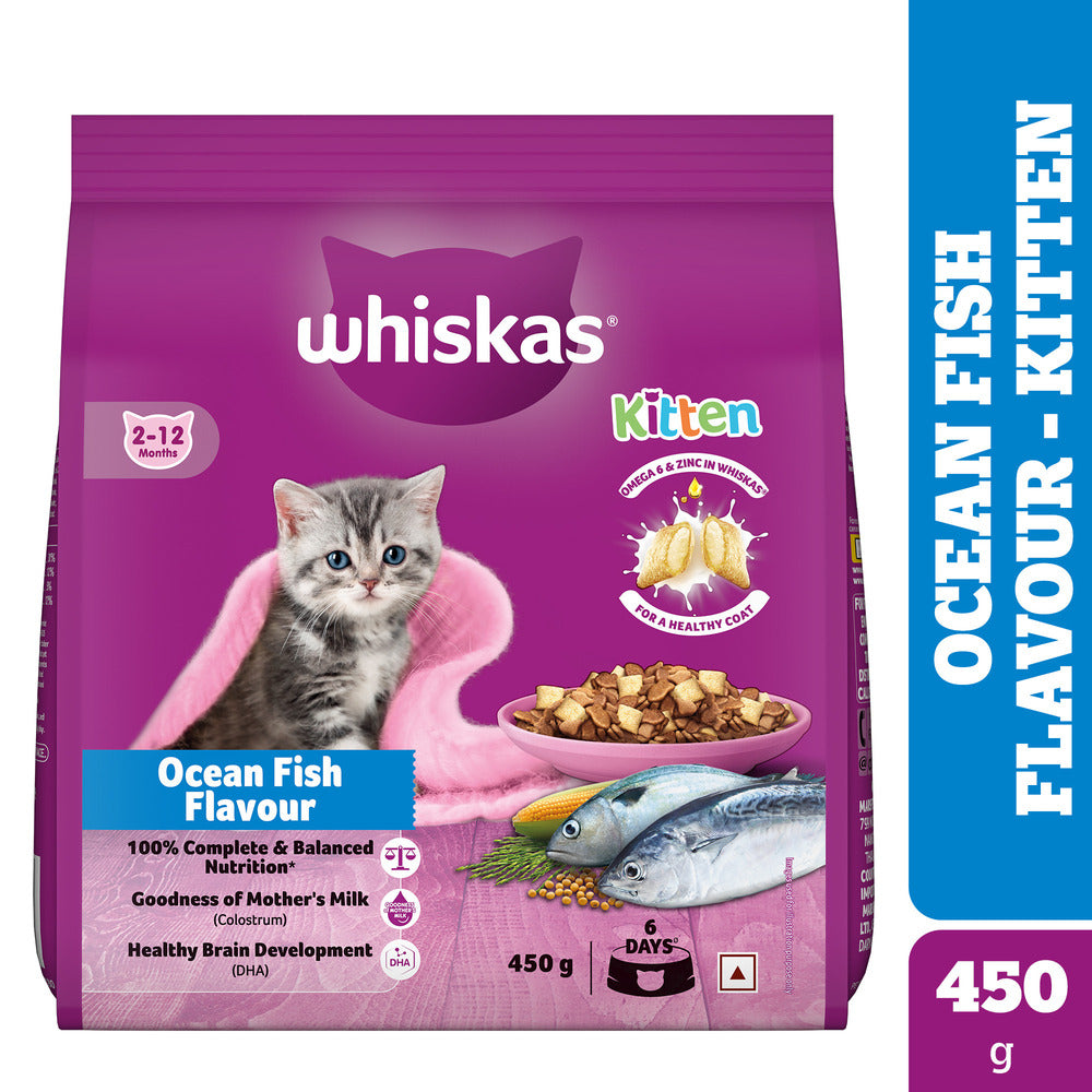 Whiskas Ocean Fish Kitten/Mother and Baby Dry Food & Petkit YumShare Solo Automatic Food Dispenser Combo for Kitten