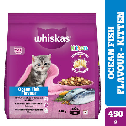 Whiskas Ocean Fish Kitten/Mother and Baby Dry Food & Petkit YumShare Solo Automatic Food Dispenser Combo for Kitten
