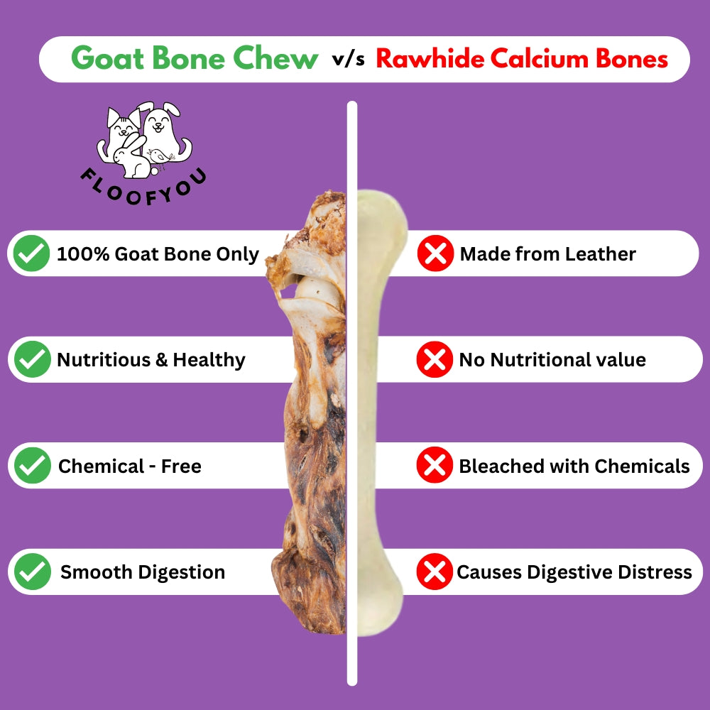 Floofyou Air Dried Goat Neck Bone Dental Chew Dog Treats