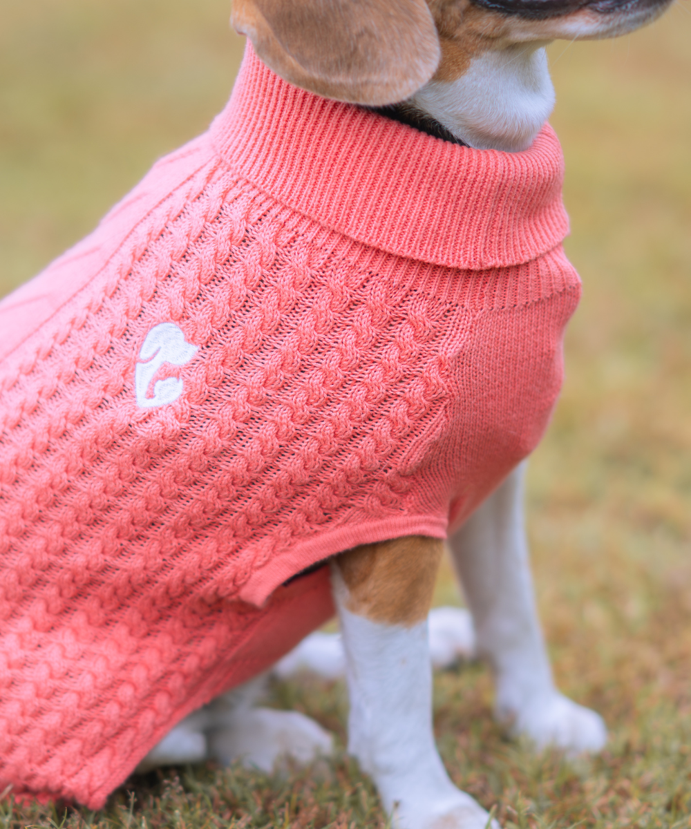 Pet Set Go Cable Knit Sweater for Dogs (Peach)