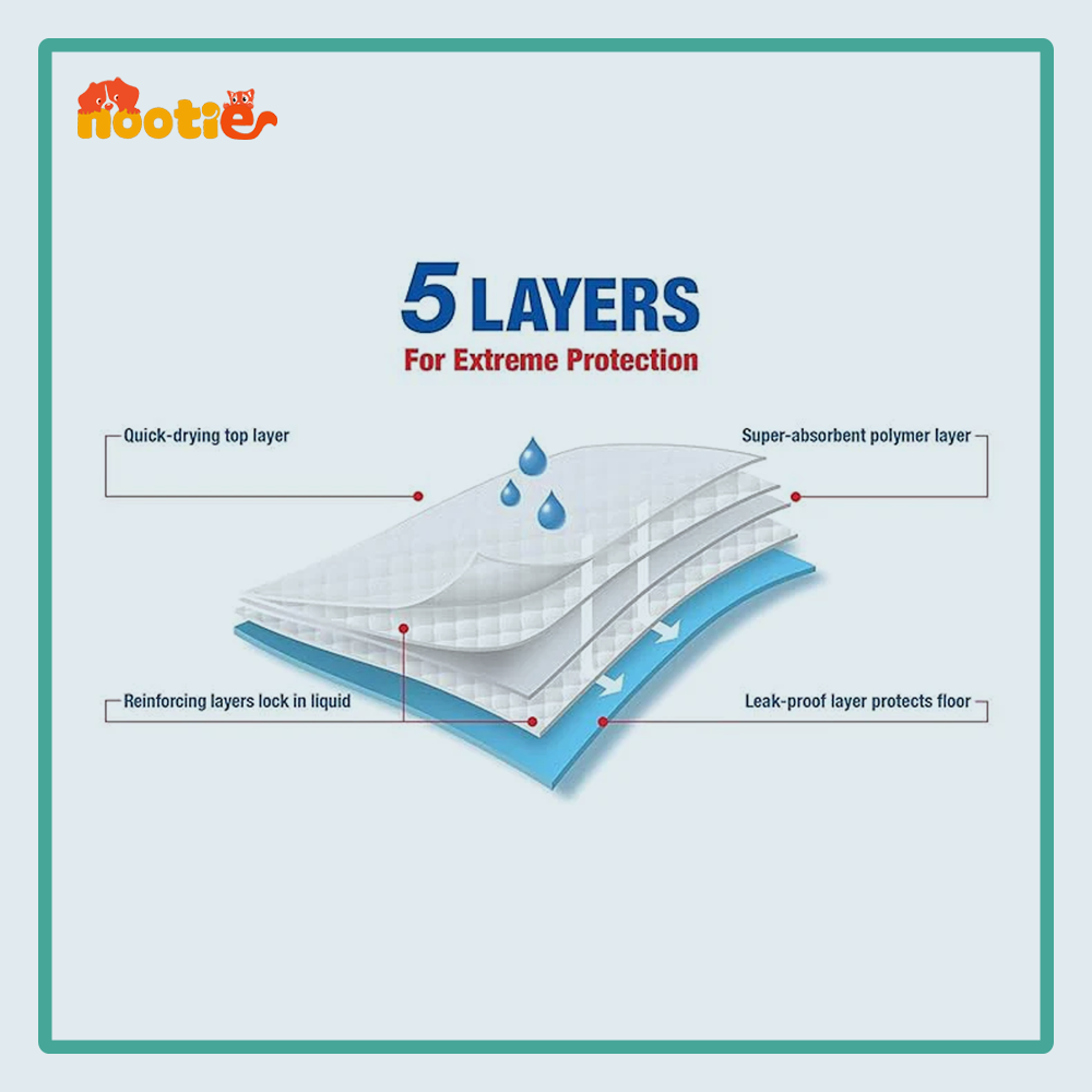 Nootie Super Absorbent, Leak-Proof Training Pads for Puppy & Adult Dogs (60x45cm)