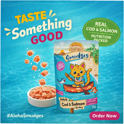 Aloha Smudges Cod and Salmon in Gravy Adult Cat Wet Food