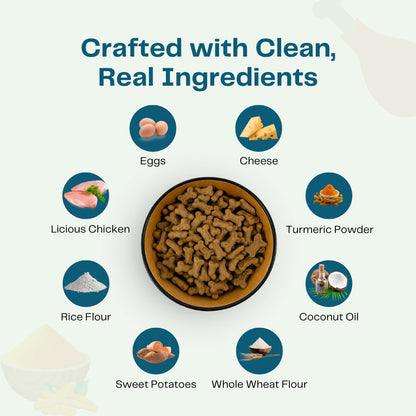 Pawfectly Made By Licious Chicken & Peanut, Chicken & Cheese Butter Biscuits Dog Treats Combo