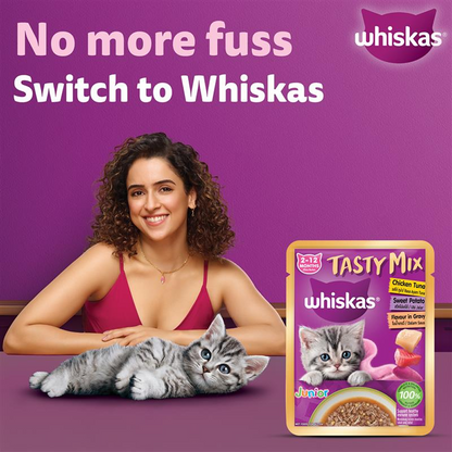 Whiskas Kitten Tasty Mix Wet Food Combo |Chicken, Tuna, Seafood & Salmon
