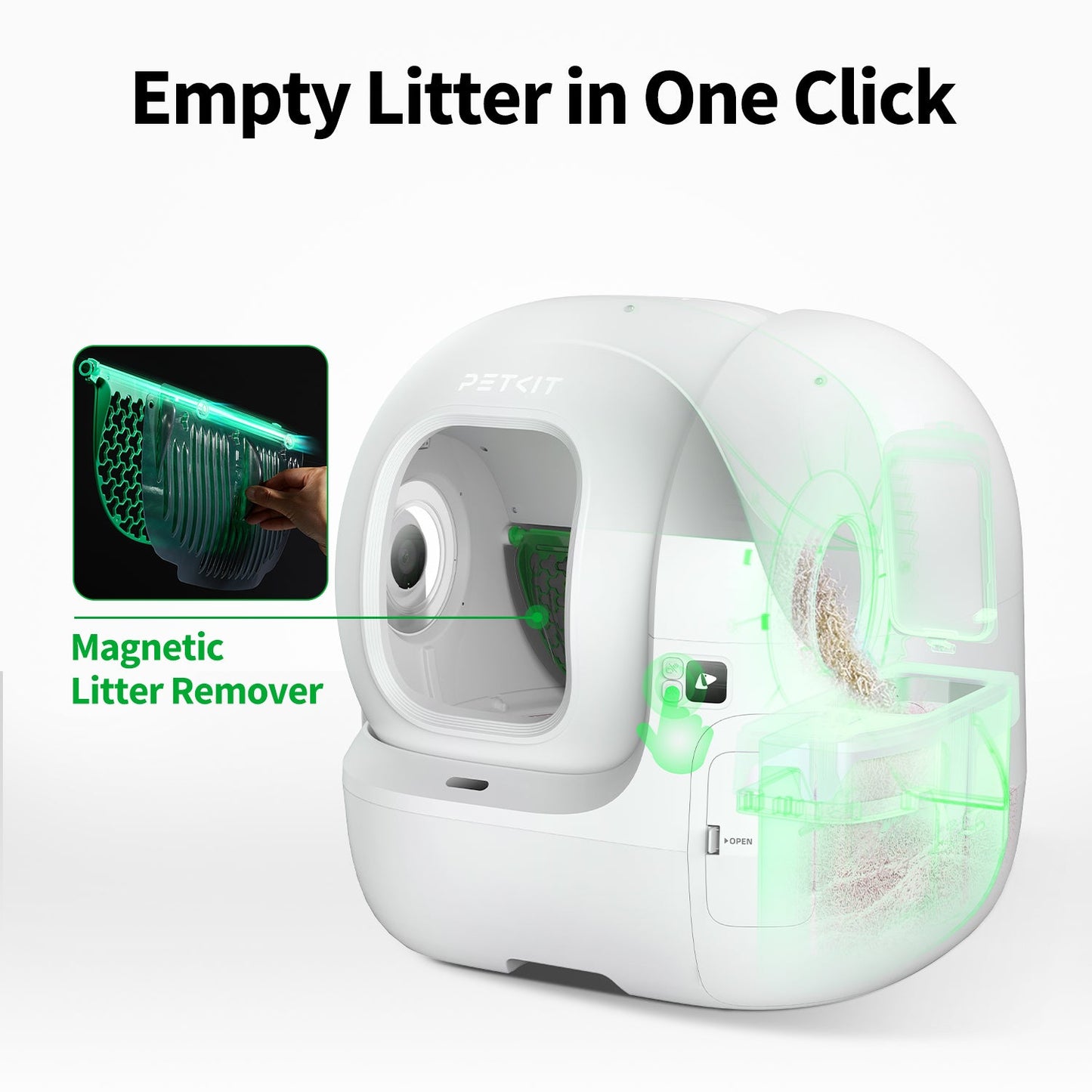 Petkit Purobot Max Pro Automatic Self Cleaning Litter Box for Cats (White)