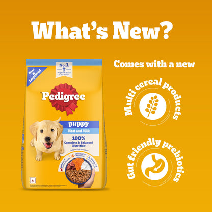 Pedigree Puppy Dog Food Combo |Meat & Milk Dry & Chicken & Liver Wet
