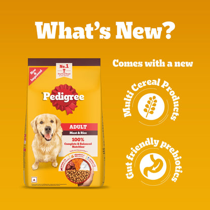 Pedigree Adult Dog Food Combo |Meat & Rice Dry & Chicken & Liver Wet