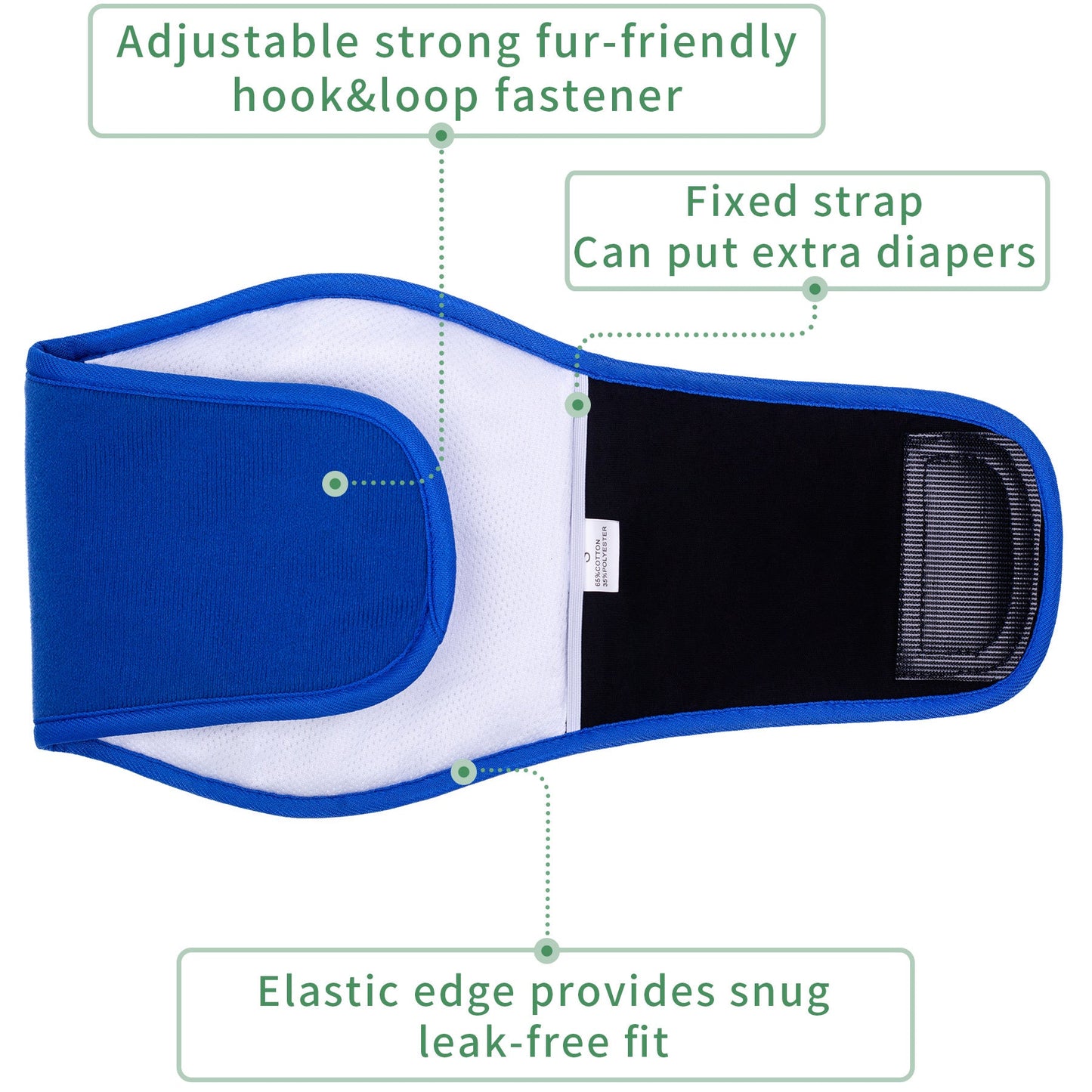 KUTKUT Diapers for Male Dogs (Blue)