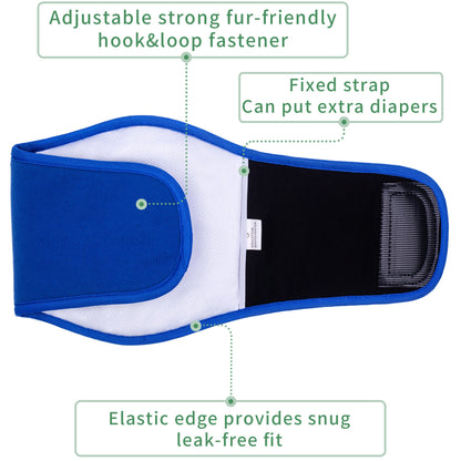 KUTKUT Diapers for Male Dogs (Blue)