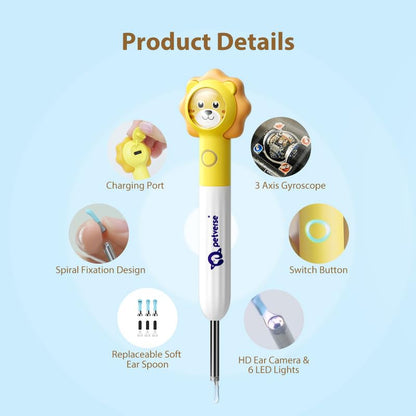 Petverse Smart Visual Pet Ear Cleaner with Camera for Dogs & Cats