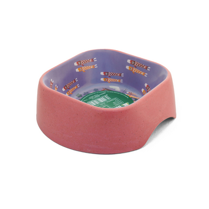 Healing Leaf Eco Friendly Cartoon Bamboo Bowl for Dogs and Cats (Pink)
