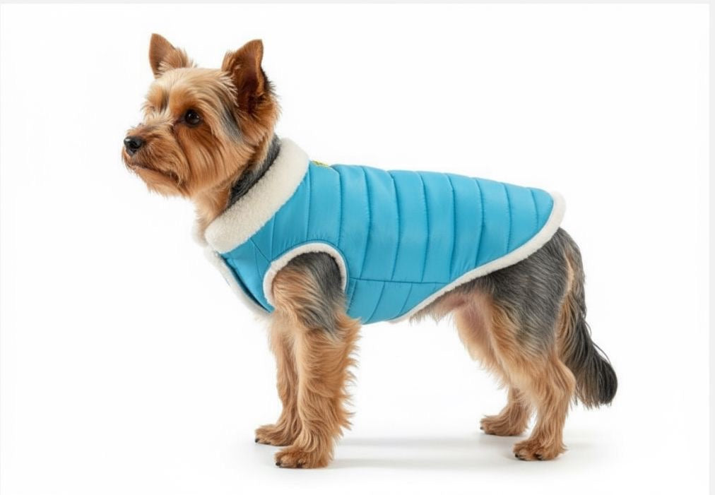 Woofiezz Warm & Comfortable Winter Jackets for Dogs and Cats (Turquoise)