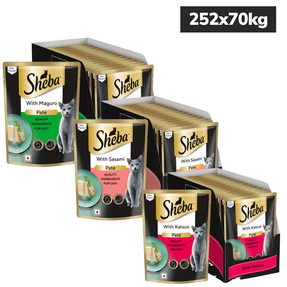 Sheba Maguro and Sasami and Katsuo Pate Rich Premium Adult Fine Combo Cat Wet Food