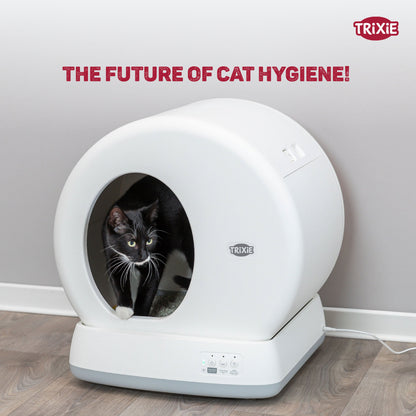 Trixie Automatic Self Cleaning Litter Tray for Cats (White)