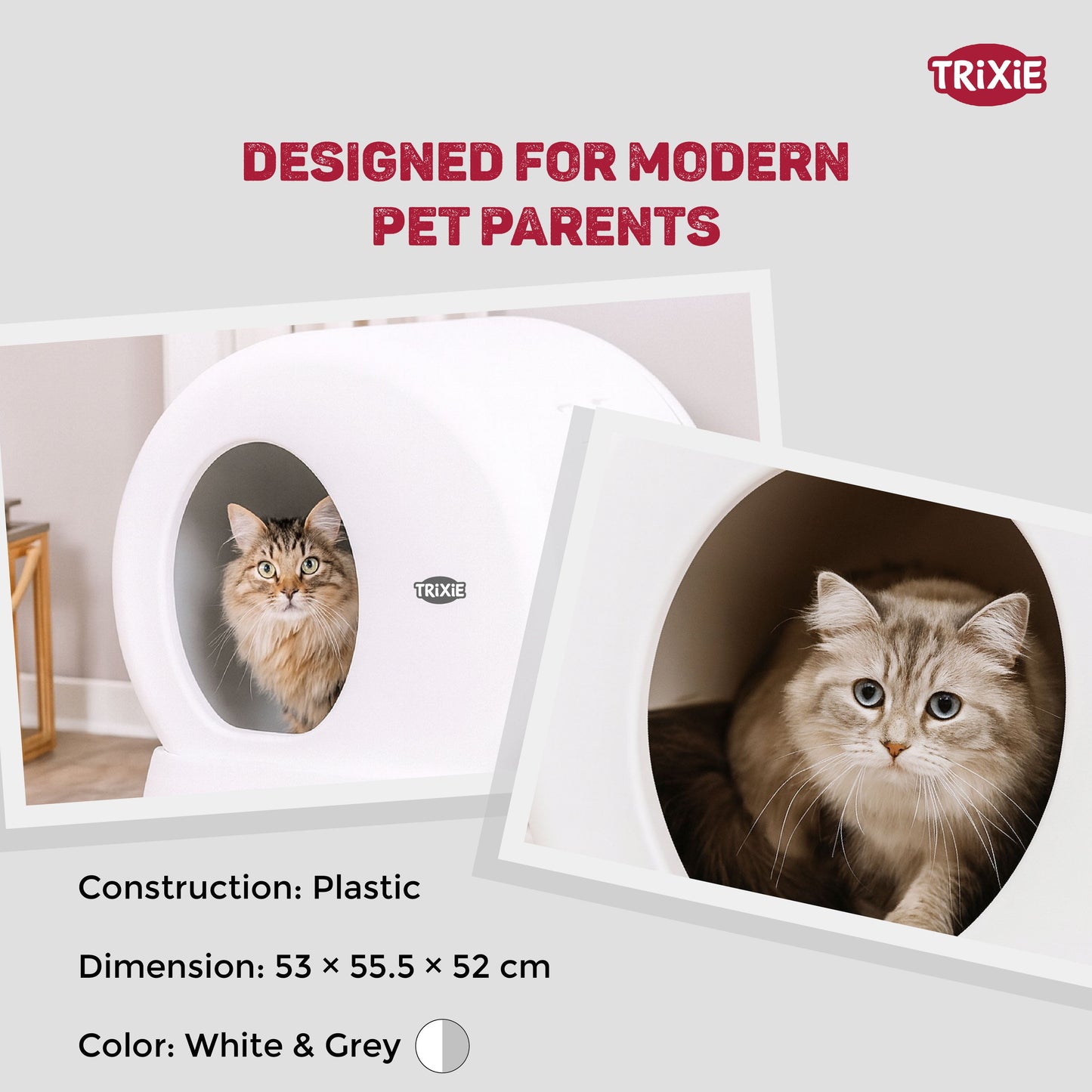 Trixie Automatic Self Cleaning Litter Tray for Cats (White)