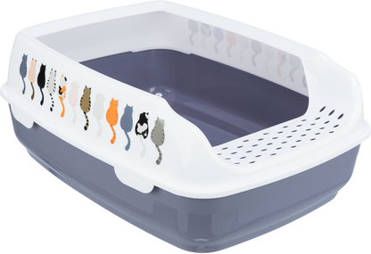 Trixie Delio Litter Tray with Rim for Cats (Grey/White)