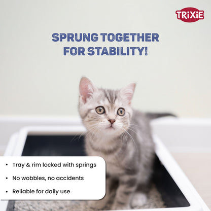 Trixie Delio Litter Tray with Rim for Cats (Grey/White)