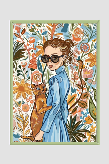 EverythingBoho The Caty Girl Boho Wall Art (Olive Green)